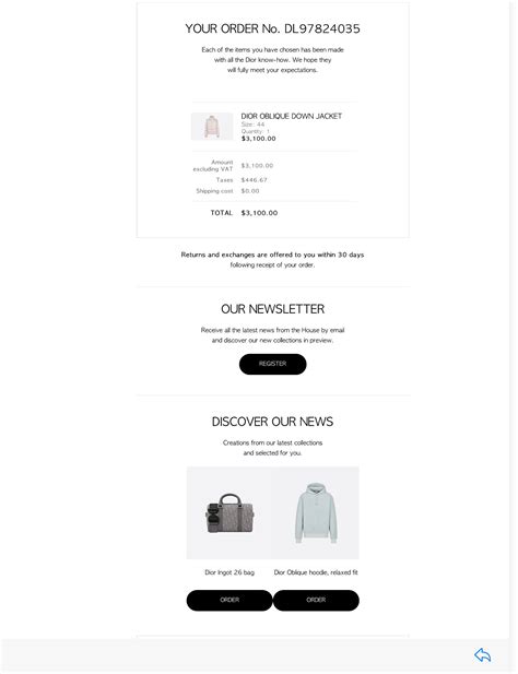 dior email receipt.